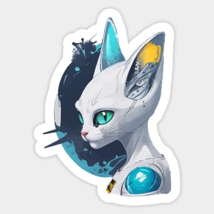 Robotic alien kitten | Space cat Sticker